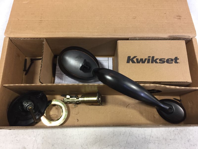 Photo 3 of **INCOMPLETE** VENETIAN BRONZE KWIKSET SINGLE CYLINDER SECTIONAL HANDLESET ---FOR PARTS ONLY 