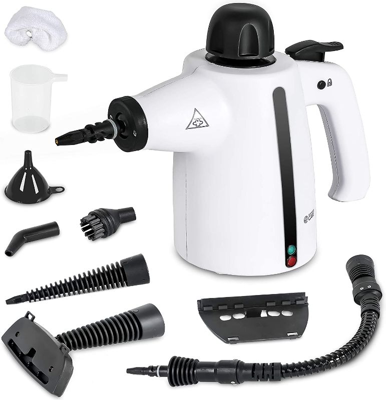 Photo 1 of  INCOMPLETE--- Commercial Care 9-Piece Accessory Set – Upholstery, Handheld Steamer Steam Cleaner, White --MISSING ACCESSORIES TO SET ***UNABLE TO TEST***