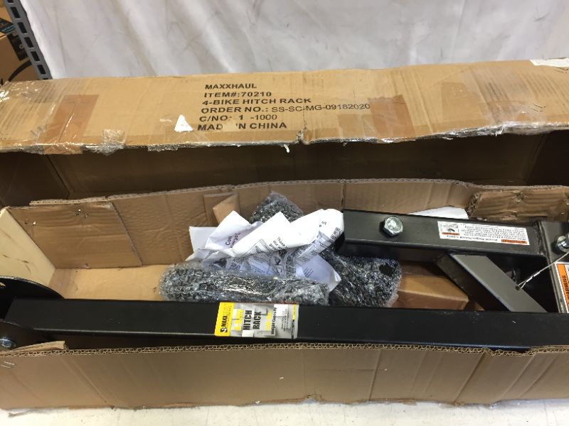 Photo 3 of ****INCOMPLETE FOR PARTS ONLY****MaxxHaul 70107 Hitch Mount Compact Cargo Carrier - 53" x 19-1/2" - 500 lb. Maximum Capacity for 2" Hitch Receiver , Black
