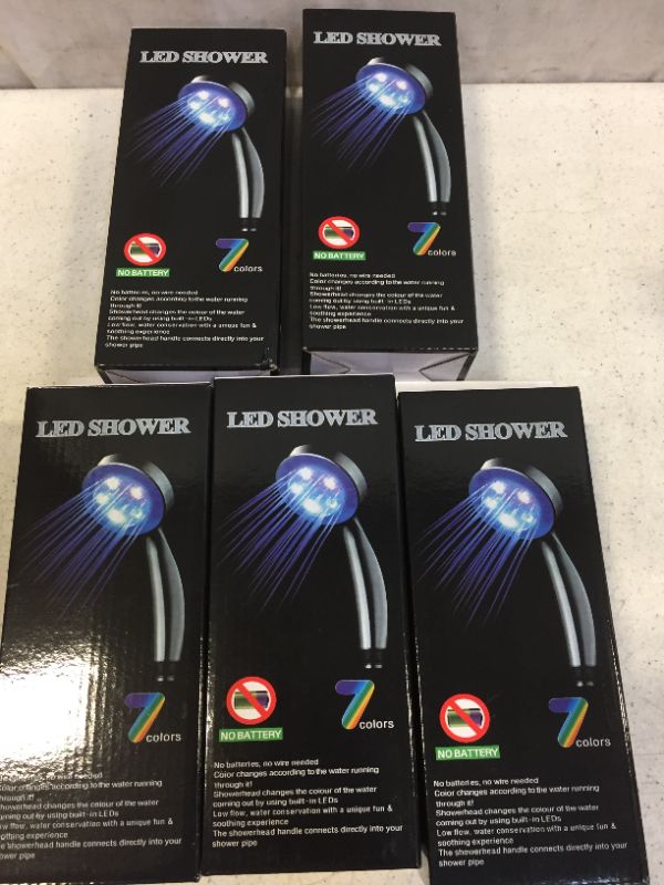 Photo 1 of 7 COLOR CHANGING WATER ACTIVATED LED SHOWER HEAD NO BATTERY NEEDED--- PACK OF 5 