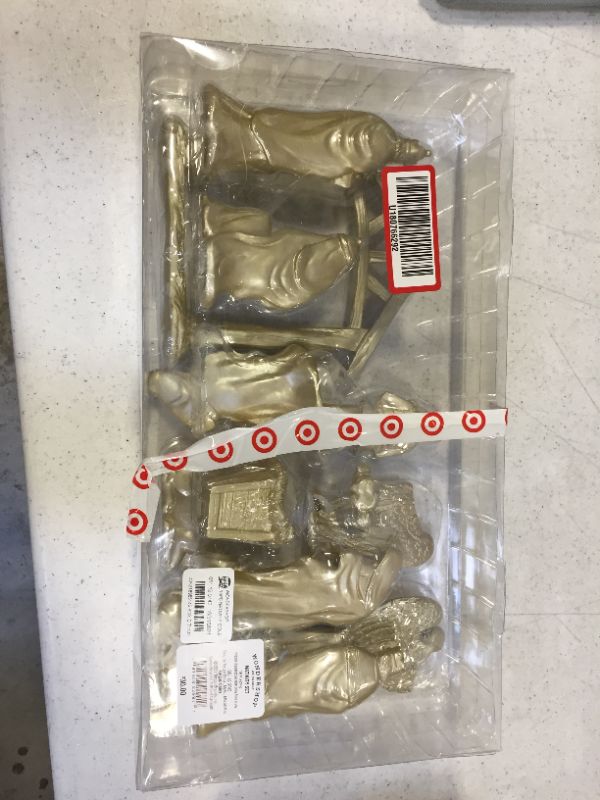 Photo 3 of 2pieces are broken---14pc Nativity Set Decorative Figurine Gold - Wondershop
