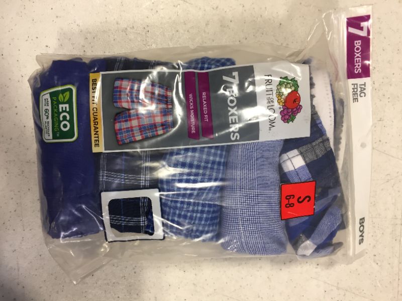 Photo 2 of Fruit of the Loom Boys' 7pk Plaid Boxers- Colors Vary SMALL
