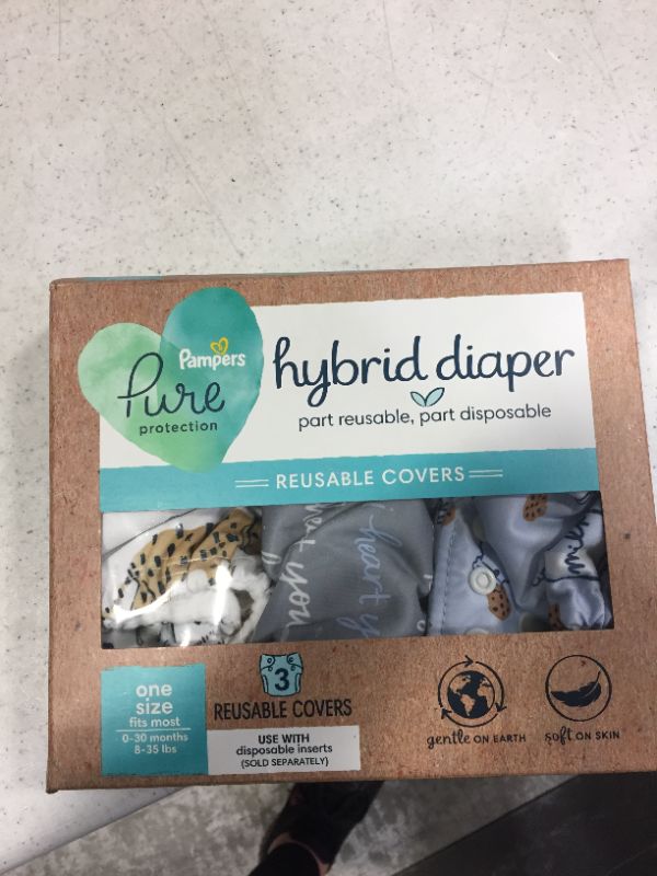Photo 1 of Pampers Cover Unisex Diapers Jungle, I Heart You-gray, Milk and Cookies - 3ct
