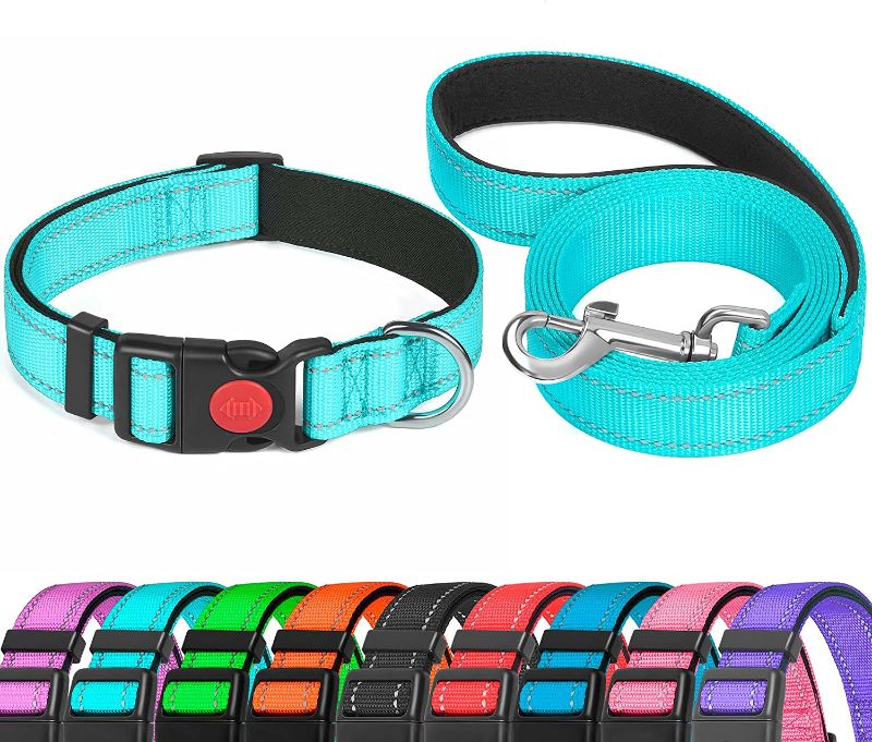 Photo 1 of matilor Reflective Dog Collar with Safety Lock Buckle, Adjustable Nylon Pet Collars for Puppy Small Medium Large Dogs
