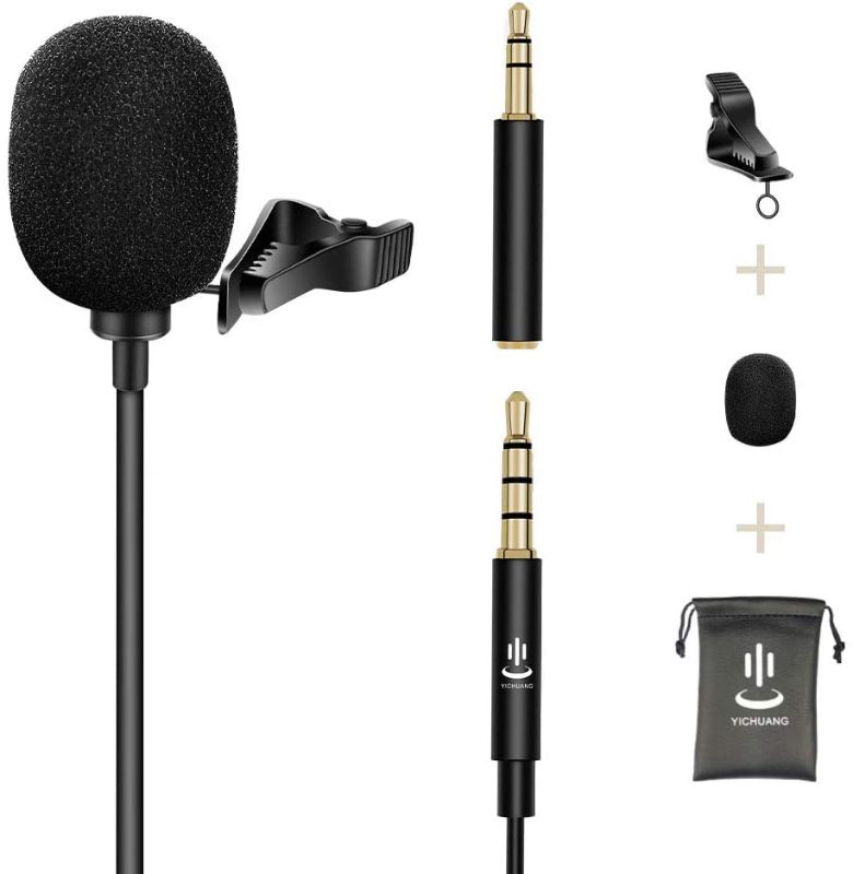 Photo 1 of Professional 3.5mm Lavalier Lapel Microphone,Omnidirectional Condenser Mic for Android Smartphone,Recording Mic for YouTube,Interview,Video 3M
