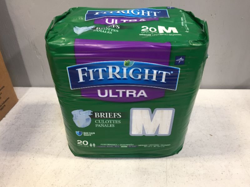 Photo 2 of Medline FitRight Ultra Disposable Briefs, Medium 20 Count