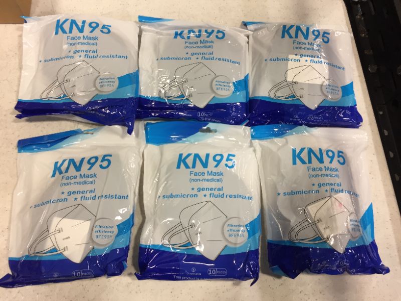 Photo 1 of 10 PIECE KN95 NON-MEDICAL FACE MASK-SET OF 6