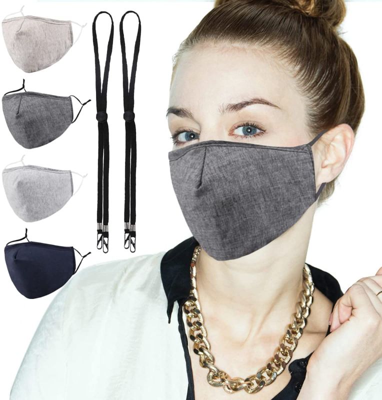 Photo 1 of Breathable 4PCS Fashion Cotton Adjustable Face Masks for Adult Gifts for Women Men

