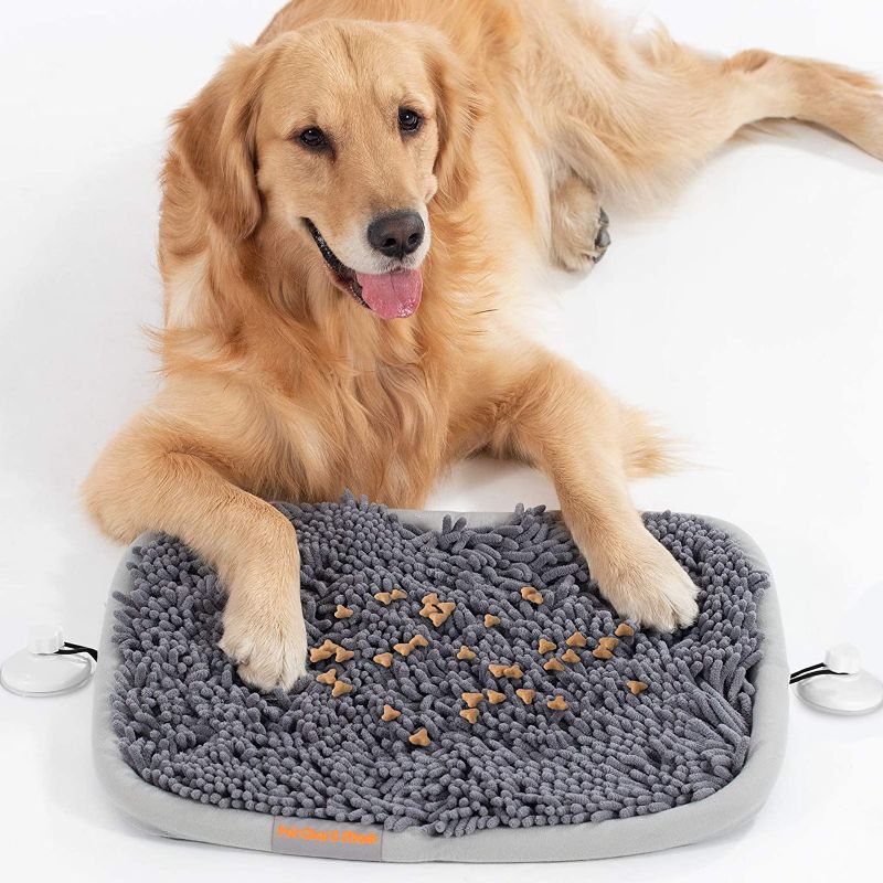 Photo 1 of FAT CHAI & MARK Pet Snuffle Mat for Dogs  Interactive Dog Puzzle Toy Enrichment Toys for Foraging and Digging - Slow Feeder for Cat Puppy - Nosework Blanket with Suction Cups 16X25 INCHES 