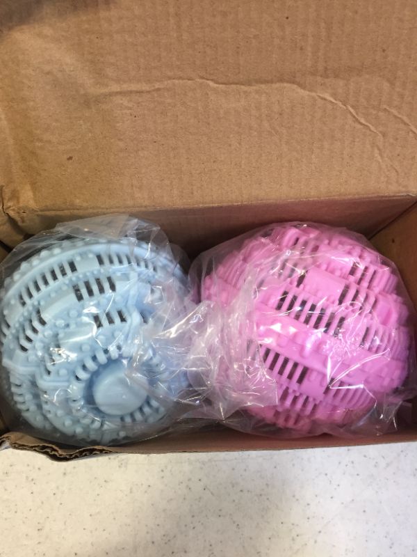 Photo 3 of BERON Eco-Friendly Wash Ball Super Laundry Balls for 1500 Washings,Set of 2(Light Blue and Light Purple) --- PACKAGING IS DAMAGED BUT ITEM IS NOT DAMAGED
