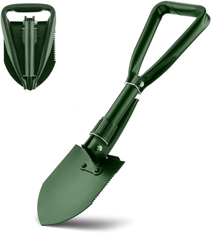 Photo 1 of Folding Shovel, Entrenching Tool Military Tactical Shovels for Garden, Camp, Digging, Offroad, Trench, Portable Shovel for Survival, Car Emergency, Camping, Hiking (Medium)
