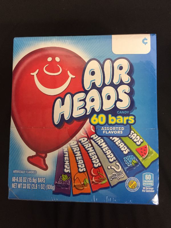 Photo 2 of Airheads Candy Variety Gravity Feed Box, 60 Individually Wrapped Assorted Fruit Bar
exp 01/2023 (factory sealed)
