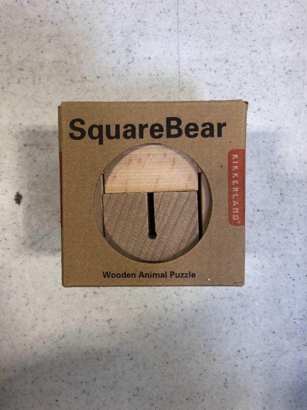 Photo 3 of Kikkerland Square Beasts Bear Toy Figurine - Wooden Block Animal Puzzle	