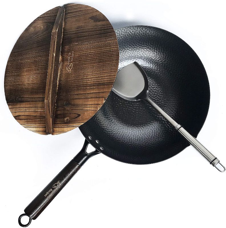 Photo 1 of Carbon Steel Wok For Electric, Induction and Gas Stoves (Lid, Spatula and User Guide Video Included)
