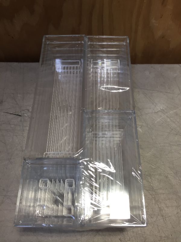 Photo 1 of 14 PC CLEAR TRAY ORGANIZER FOR DRAWER -- PACK OF 3