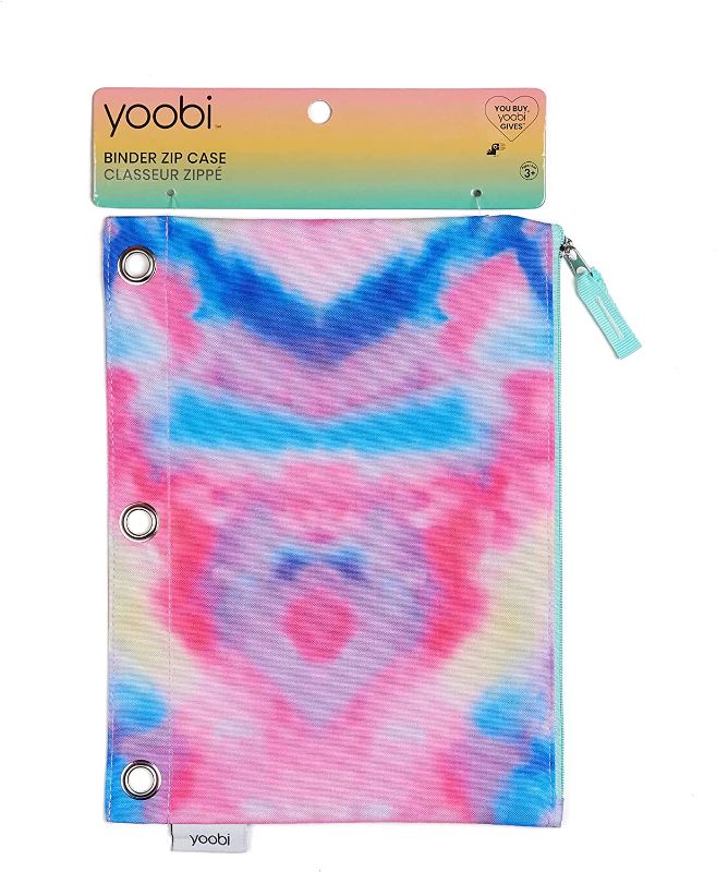 Photo 1 of 2 PACK - Yoobi Single Zip Binder Case | Tie-Dye Colorful
