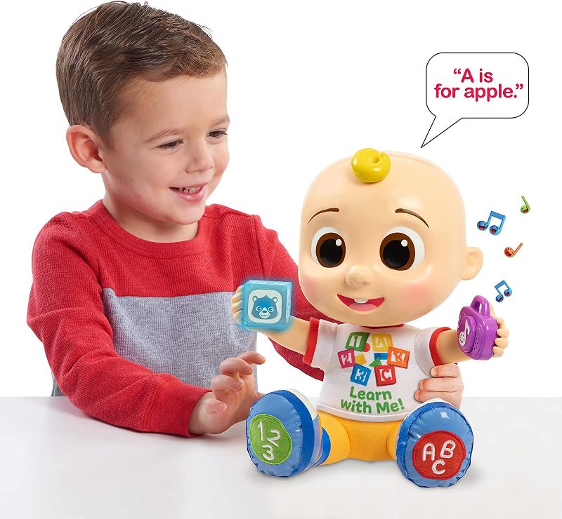 Photo 1 of CoComelon Interactive Learning JJ Doll with Lights, Sounds, and Music to Encourage Letter, Number, and Color Recognition, by Just Play
