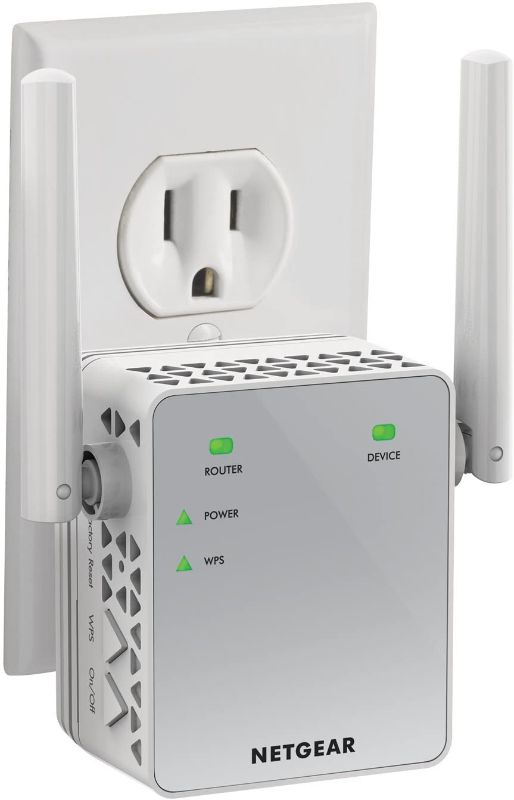 Photo 1 of NETGEAR Wi-Fi Range Extender EX3700 - Coverage Up to 1000 Sq Ft and 15 Devices with AC750 Dual Band Wireless Signal Booster & Repeater (Up to 750Mbps Speed), and Compact Wall Plug Design
