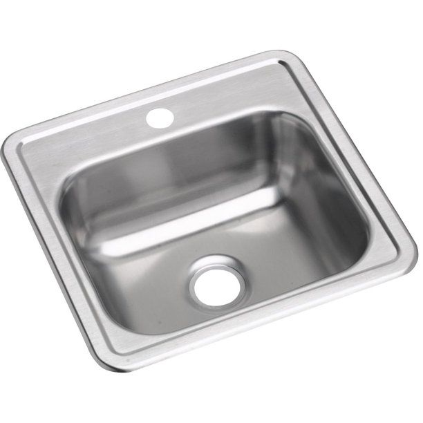 Photo 1 of Elkay Dayton Stainless Steel 15" x 15" x 5-3/16", Single Bowl Drop-in Bar Sink
