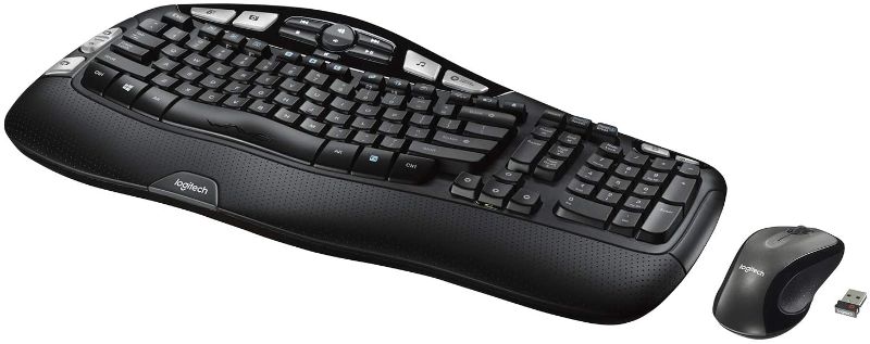 Photo 1 of Logitech MK550 Wireless Wave Keyboard and Mouse Combo - Includes Keyboard and Mouse, Long Battery Life, Ergonomic Wave Design, Black
