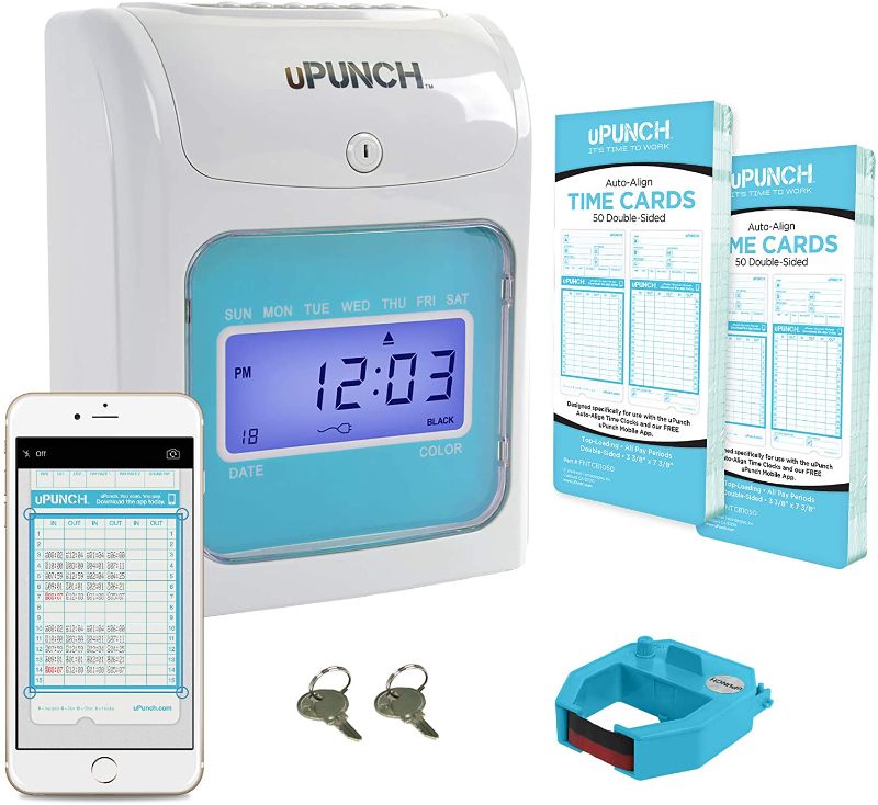 Photo 2 of uPunch Time Clock with Free Punch to Pay Mobile App to Scan & Manage Timecards for Payroll (FN1000)
