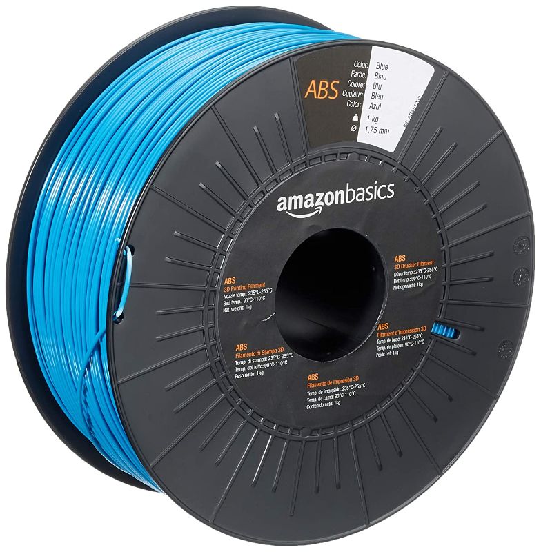 Photo 2 of Amazon Basics ABS 3D Printer Filament, 1.75mm, Blue, 1 kg Spool

