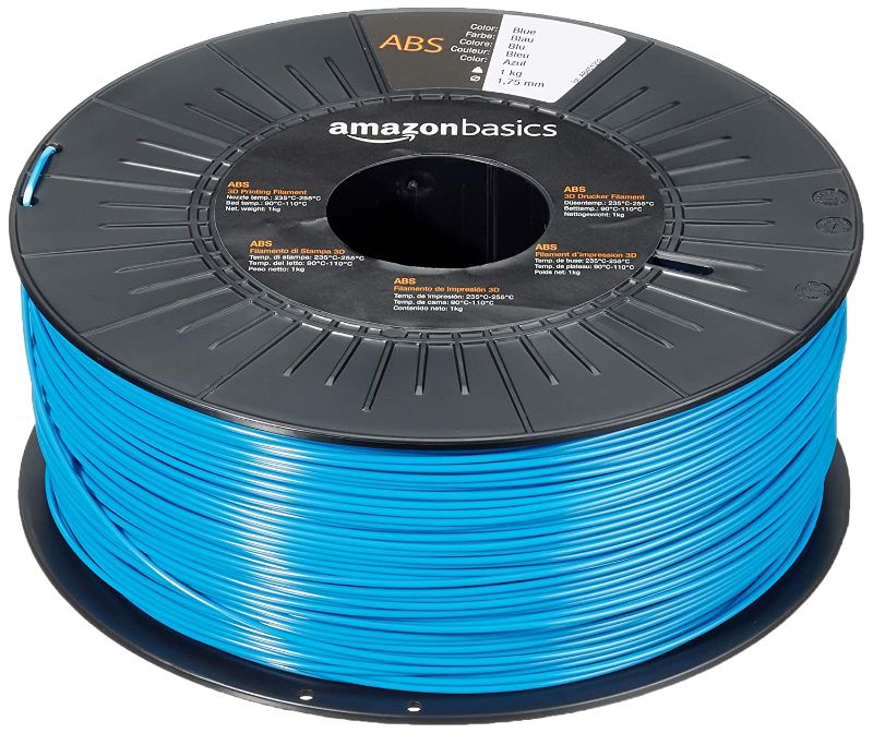 Photo 1 of Amazon Basics ABS 3D Printer Filament, 1.75mm, Blue, 1 kg Spool
