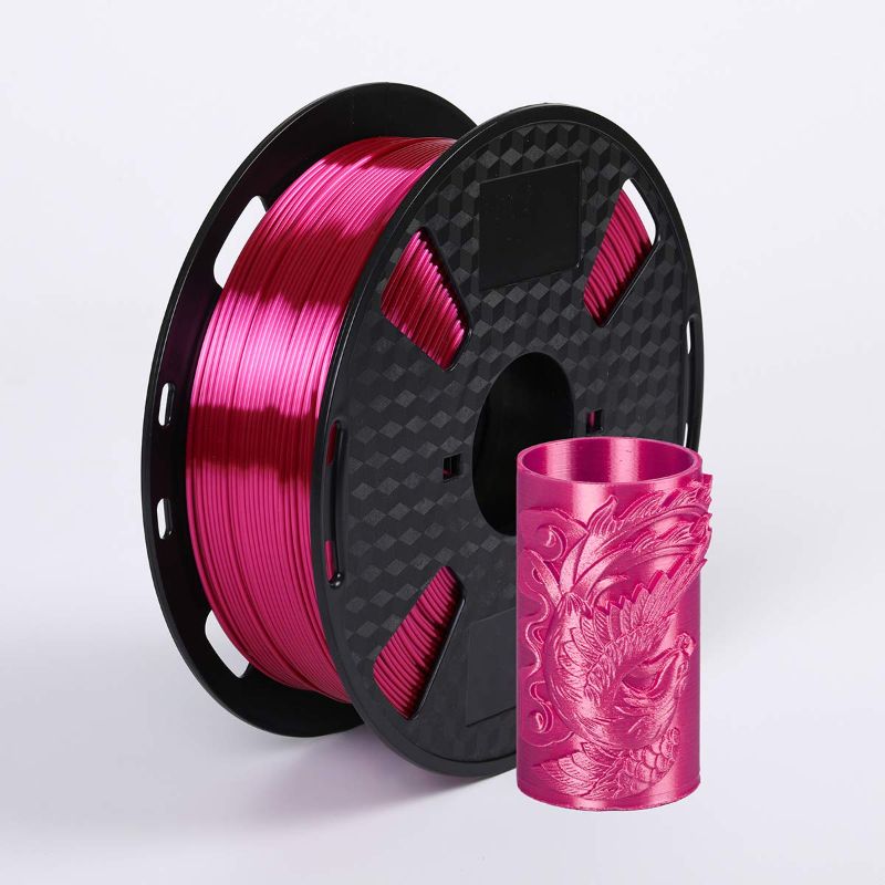 Photo 2 of Silk Rose Red 3D Printer Filament PLA 1.75 mm 1 KG (2.2 LBS) Shiny Silky Rosy Pink Printing Materials PLA CC3D ZHUOPU
