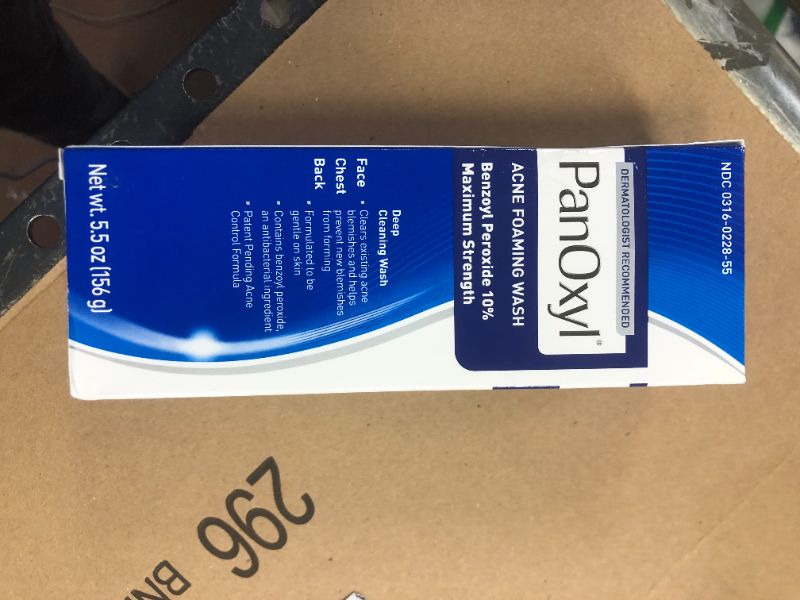 Photo 2 of 2PACK PanOxyl Acne Foaming Wash Benzoyl Peroxide 10% Maximum Strength Antimicrobial, 5.5 Oz
