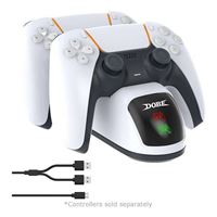 Photo 1 of NexiGo PS5 Dock TP5-0515B Dobe Upgraded PS5 Controller Charger, Dual Sharing Station with LED indicator, High Speed, Fast Charging Dock for Playstation 5, White - SEALED 