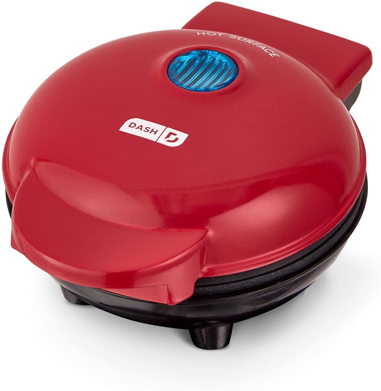 Photo 1 of Dash DMS001RD Mini Maker Electric Round Griddle for Individual Pancakes, Cookies, Eggs & other on the go Breakfast, Lunch & Snacks, with Indicator Light + Included Recipe Book, Red
