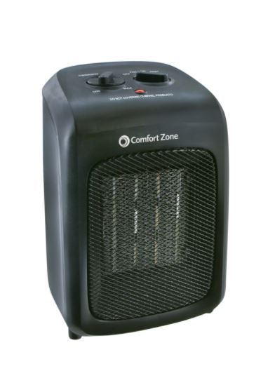 Photo 1 of Comfort Zone Ceramic Heater with Fan Only Option, Black, CZ446WM
