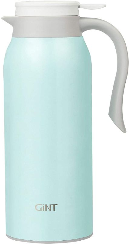 Photo 1 of GiNT 51 Oz Stainless Steel Thermal Coffee Carafe, Double Walled Vacuum Thermos, 12 Hour Heat Retention, 1.5 Liter Tea, Water, and Coffee Dispense (white)