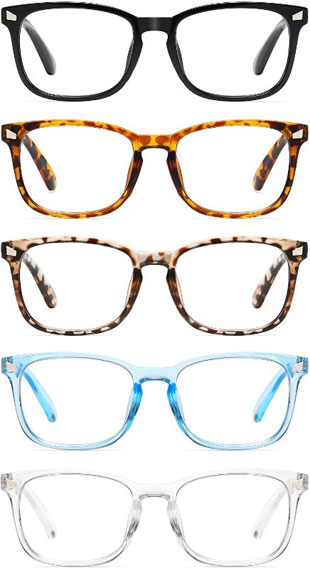 Photo 1 of 5 Pack Reading Glasses Blue Light Blocking, Filter UV Ray/Glare Computer Readers Fashion Nerd Eyeglasses Women/MenC1 Mix, 1.0)
