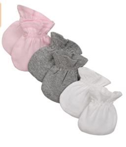 Photo 1 of Burt's Bees Baby Baby Girls' Mittens, No-Scratch Mitts, 100% Organic Cotton, Set of 3
