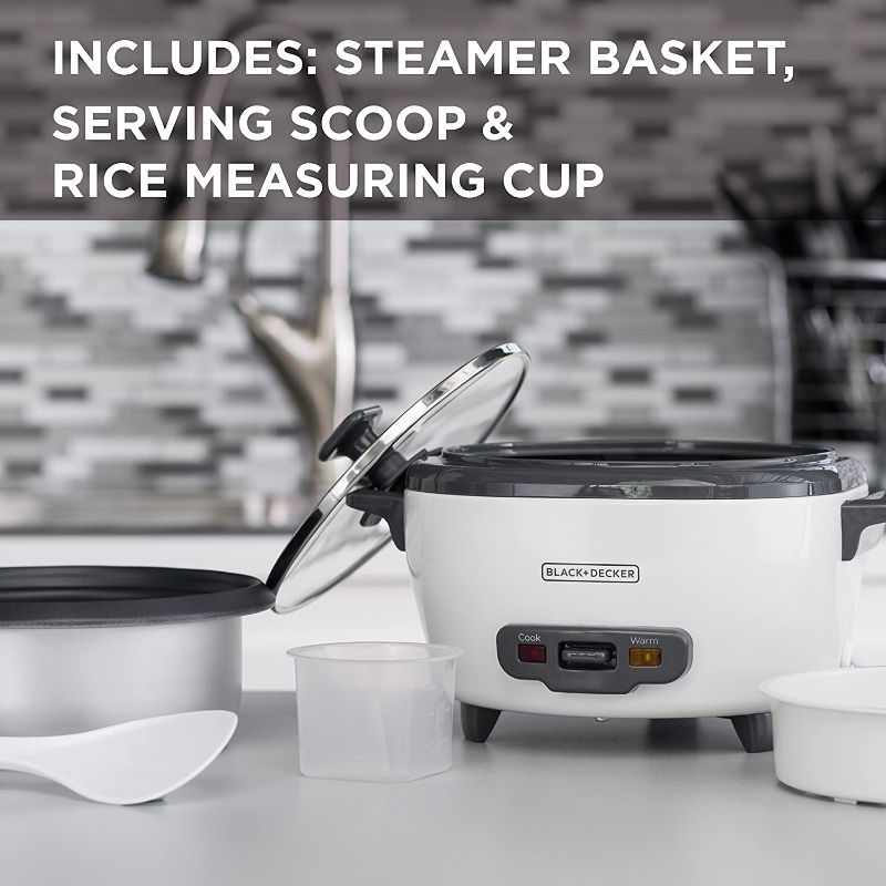 Photo 2 of BLACK+DECKER Rice Cooker, 6-cup, White
