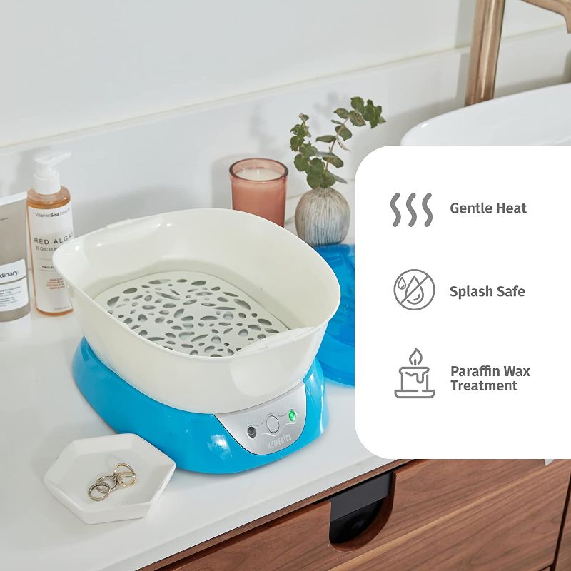 Photo 2 of HoMedics ParaSpa Paraffin Wax Bath | Wax Warmer | Bonus 3 lb Paraffin Wax & 20 Hand Liners | Soothing Hand & Foot Spa | Moisturizing System | Hypoallergenic, Blue
