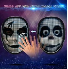 Photo 2 of Led Mask with Programmable,Bluetooth Face Mask, Light up Mask for Costumes Cosplay Masquerade Party-USB recharge
