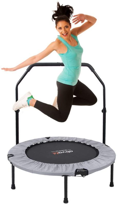 Photo 1 of ATIVAFIT 40-Inch Folding Trampoline Mini Rebounder Suitable for Indoor and Outdoor use, for Two Kids with safty Padded Cover
