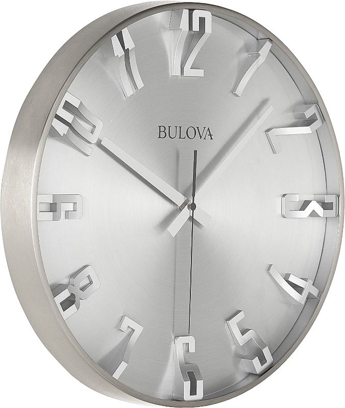 Photo 1 of Bulova C4846 Director Wall Clock, Satin Pewter Finish

