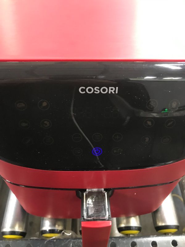 Photo 2 of COSORI Air Fryer(100 Recipes, Rack & 4 Skewers) Oilless Oven Cooker 13 Functions, Preheat & Shake Reminder, LED Touch Screen, 3.7 QT, burgundy red (Some accessories are missing as well as instruction books)
