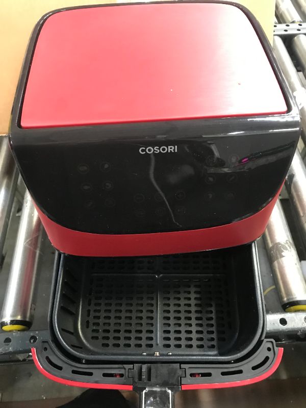 Photo 3 of COSORI Air Fryer(100 Recipes, Rack & 4 Skewers) Oilless Oven Cooker 13 Functions, Preheat & Shake Reminder, LED Touch Screen, 3.7 QT, burgundy red (Some accessories are missing as well as instruction books)
