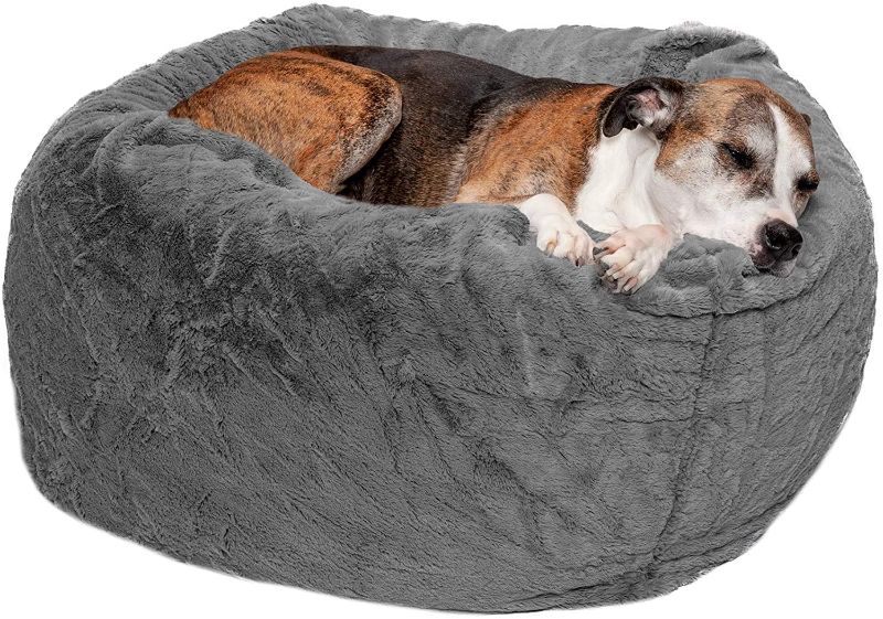 Photo 2 of Furhaven Cozy Pet Beds for Small, Medium, and Large Dogs and Cats - Ultra Calming Plush Donut Bed, Beanbag Style Ball Bed, Travel Dog Bed, and More
