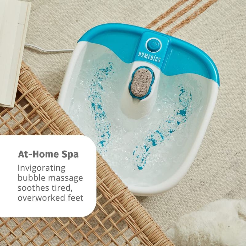 Photo 2 of HoMedics Bubble Mate Foot Spa, Toe Touch Controlled Foot Bath with Removable Pumice Stone
