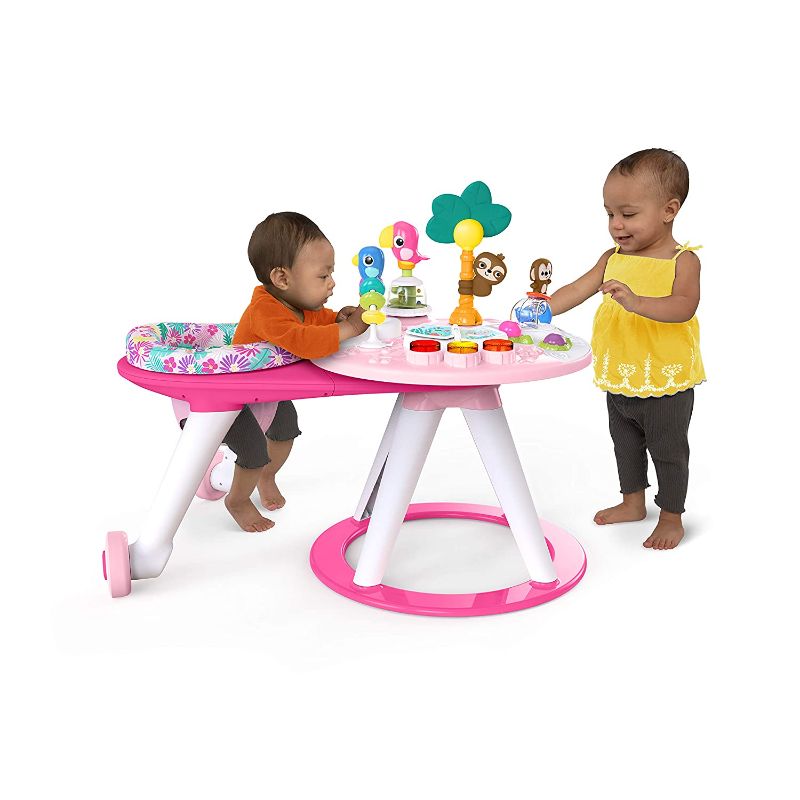 Photo 2 of Bright Starts Around We Go 2-in-1 Walk-Around Baby Activity Center & Table, Tropic Coral, Ages 6 Months+
