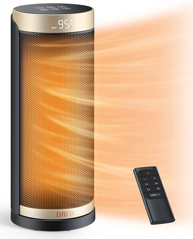 Photo 1 of Dreo Space Heater for Indoor Use, 1500W Fast Heating Ceramic Electric Heater with Thermostat, Remote, Overheating & Tip-Over Protection, 1-12H Timer, 70° Oscillating Portable Heater for Office Bedroom
