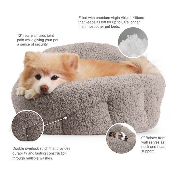 Photo 2 of Best Friends by Sheri Deep Dish™ Sherpa Cuddler Pet Dog Bed, Standard Gray
