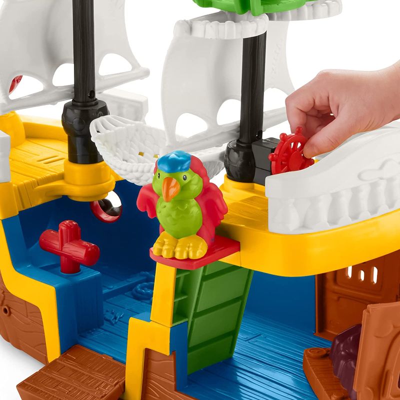 Photo 2 of Fisher-Price Little People Pirate Ship playset with music, sounds and action for toddlers and preschool kids ages 1-5 years
