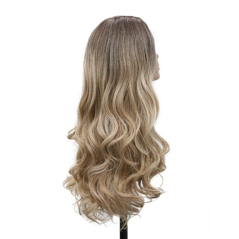 Photo 1 of Ombre Wig Brown To Ash Blonde High Density Heat Resistant Synthetic Hair Weave Full Wigs For Women Halloween Wigs Cosplay Wigs(Ombre Blonde)