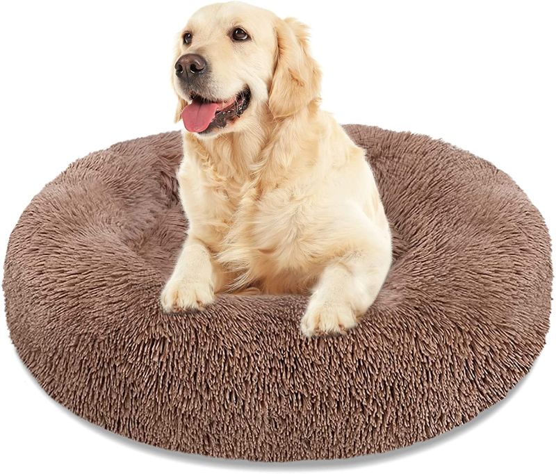 Photo 1 of Calming Dog Bed Cat Bed, Washable Round Dog Bed -30 inches Anti-Slip Faux Fur Donut Cuddler Cat Bed for Medium Dogs - Fits up to 45 lbs - Waterproof Bottom (2 pack)